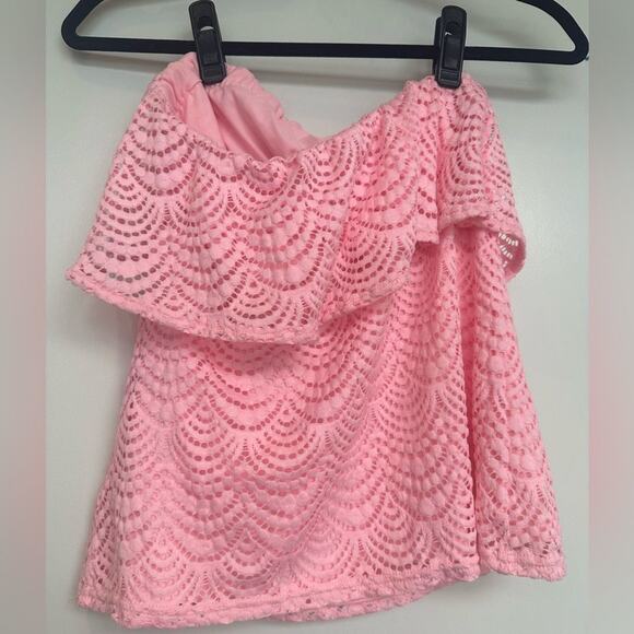 Lilly Pulitzer Wiley Tube Top in Coral Reef Tint Pink, Size Small | Lace Summer - Picture 5 of 11